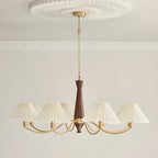 Modern Adjustable Pleated Fabric Chandelier for Living Room