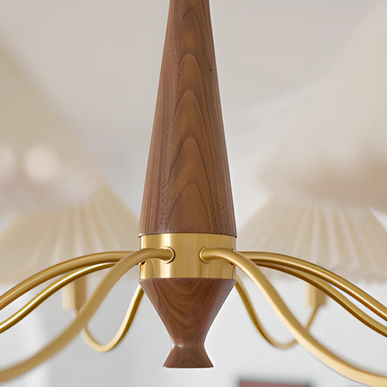 Modern Adjustable Pleated Fabric Chandelier for Living Room
