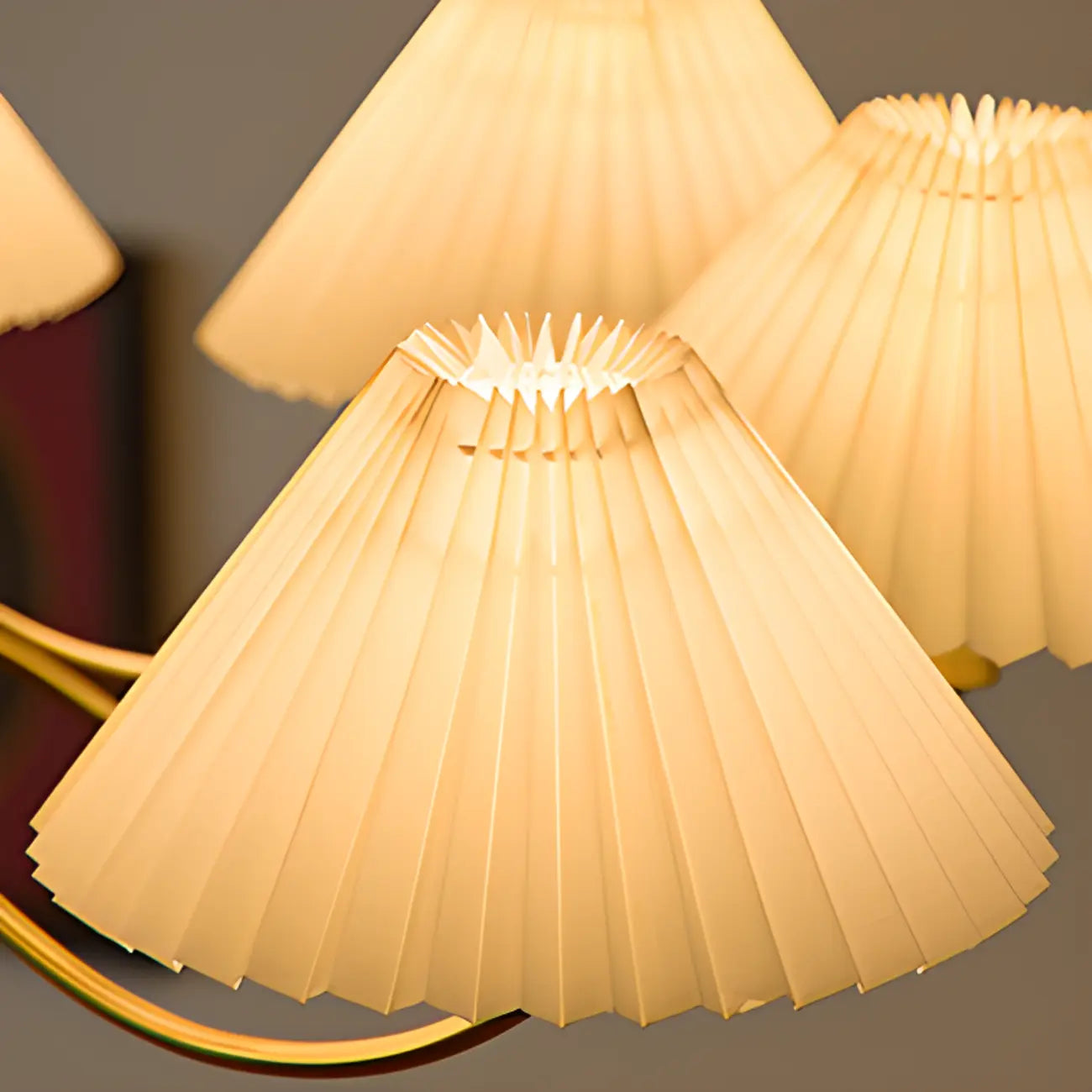 Modern Adjustable Pleated Fabric Chandelier for Living Room