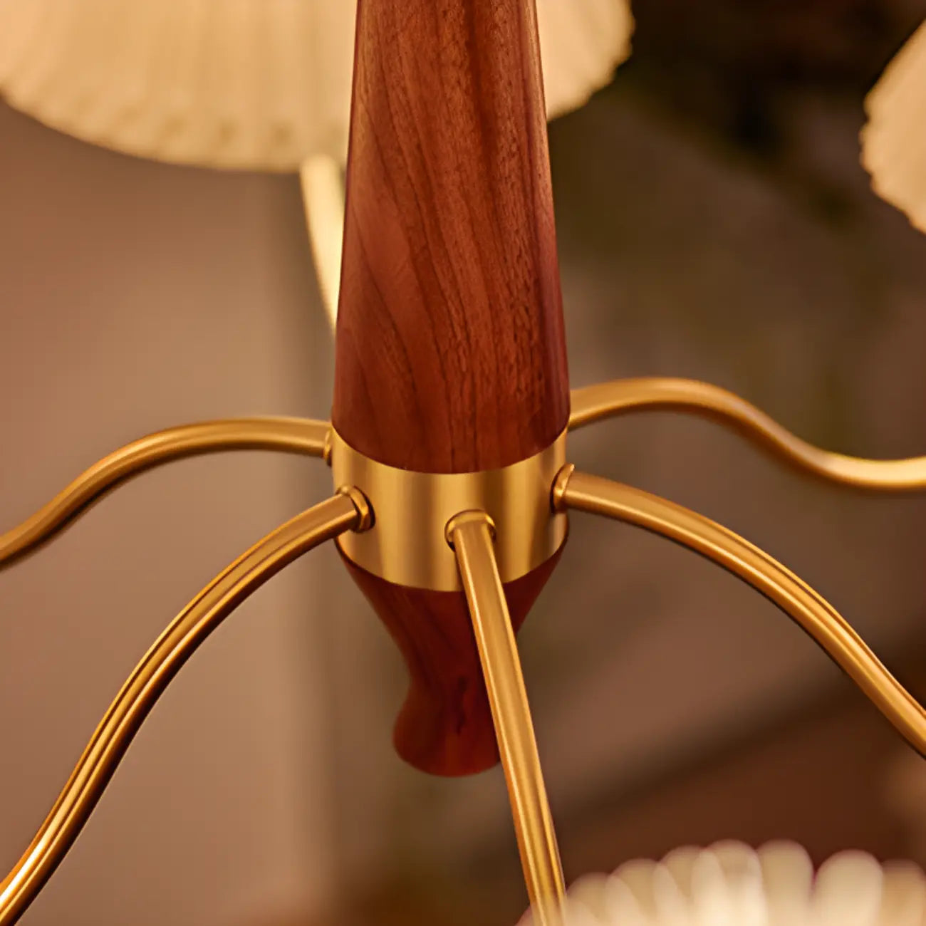 Modern Adjustable Pleated Fabric Chandelier for Living Room