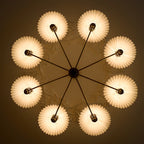 Modern Adjustable Pleated Fabric Chandelier for Living Room