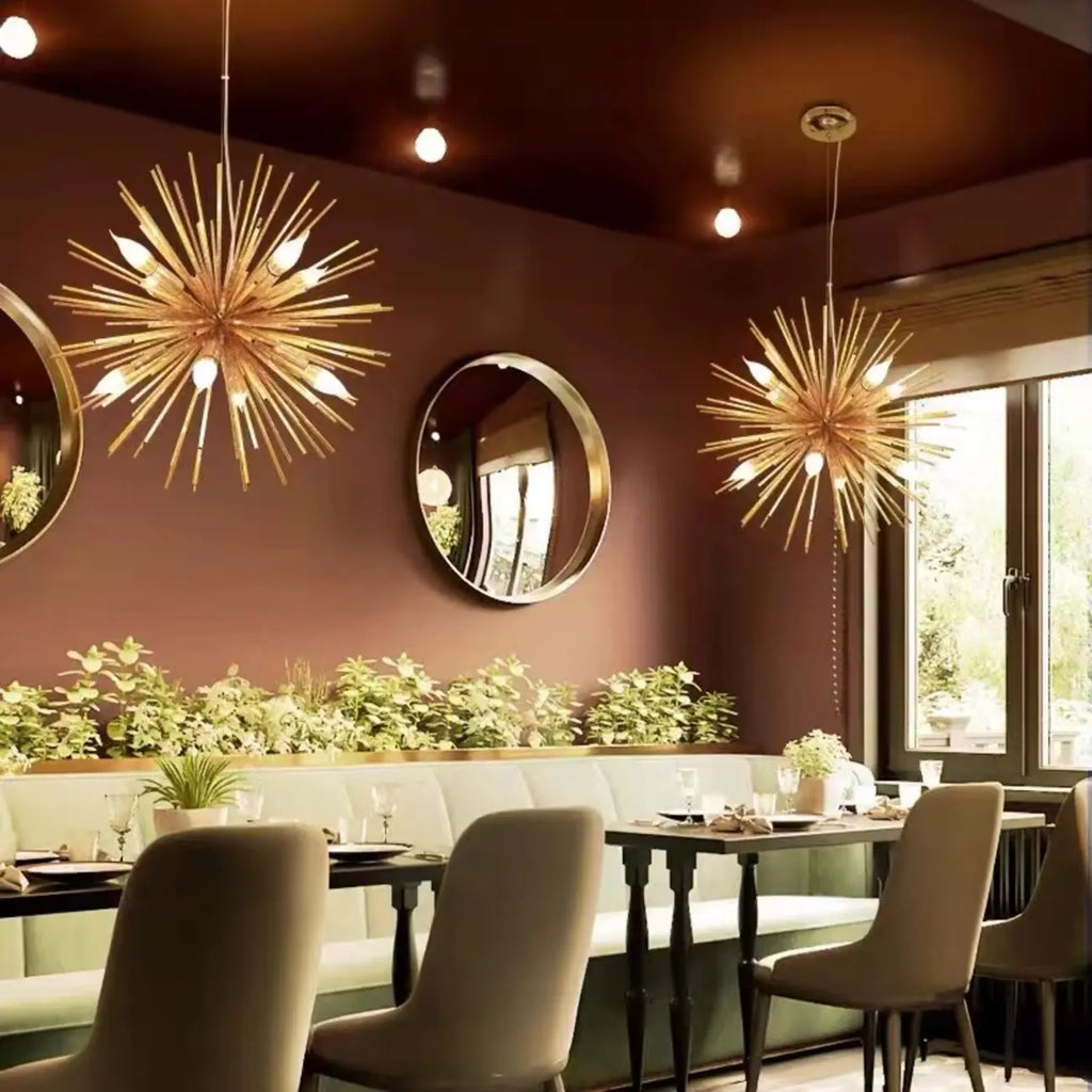 Modern Starburst Aluminum Chandelier for Dining Room Decor