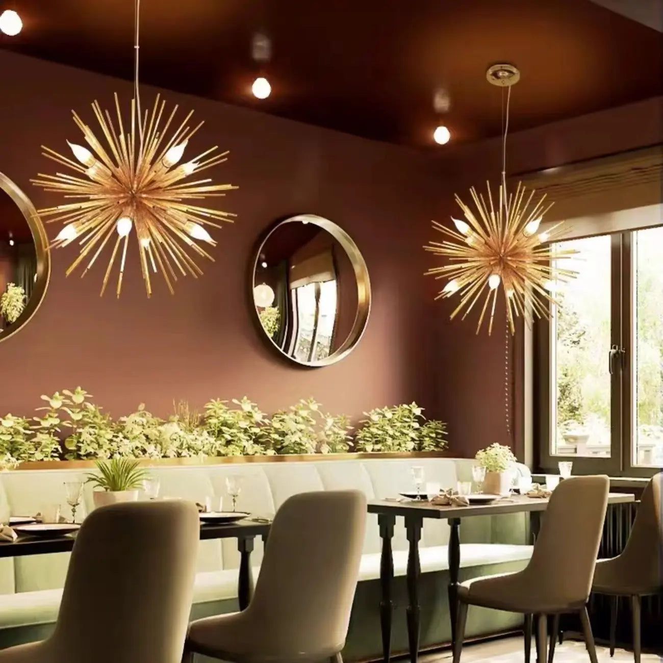 Modern Starburst Aluminum Chandelier for Dining Room Decor