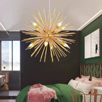 Modern Starburst Aluminum Chandelier for Dining Room Decor