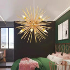 Modern Starburst Aluminum Chandelier for Dining Room Decor