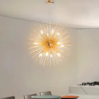Modern Starburst Aluminum Chandelier for Dining Room Decor