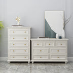 Glam Premium Wood White Bachelor Chest with Gold Handle