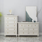 Glam Premium Wood White Bachelor Chest with Gold Handle