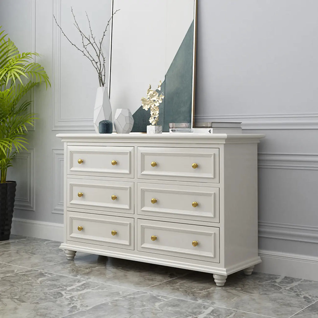 Glam Premium Wood White Bachelor Chest with Gold Handle