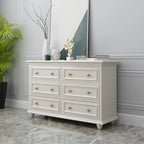 Glam Premium Wood White Bachelor Chest with Gold Handle