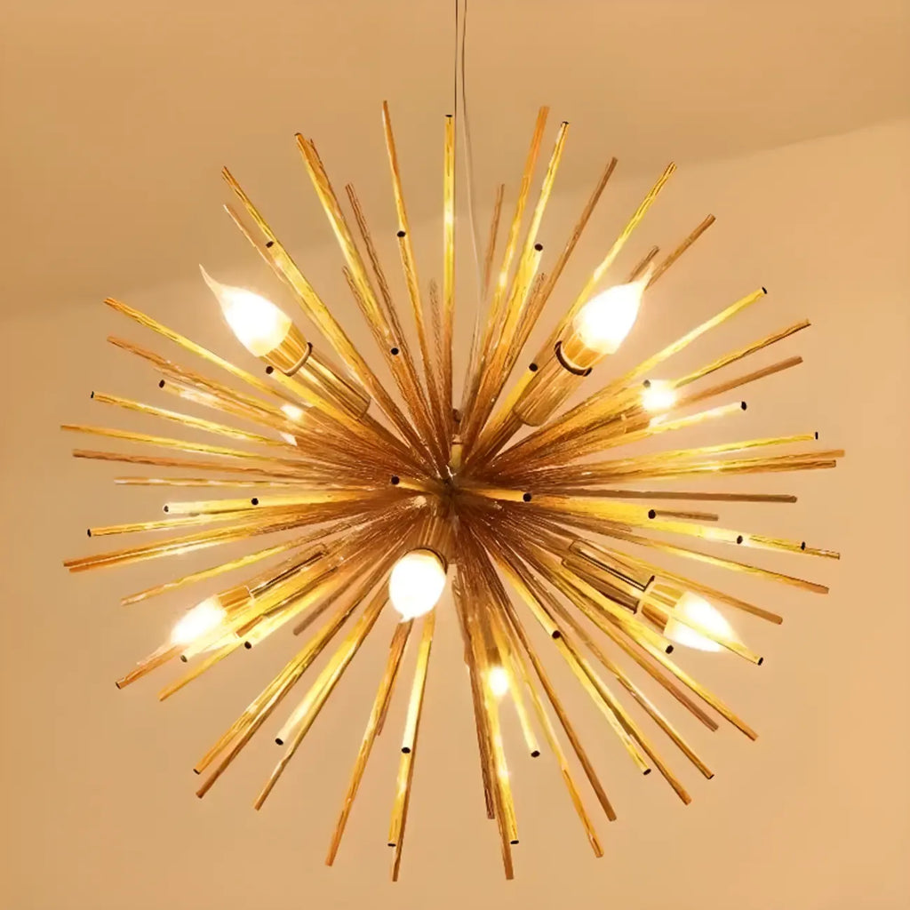 Modern Starburst Aluminum Chandelier for Dining Room Decor