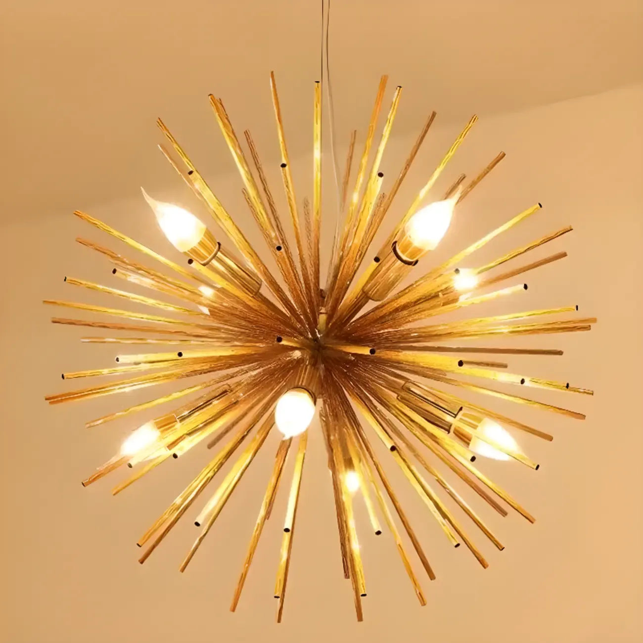 Modern Starburst Aluminum Chandelier for Dining Room Decor