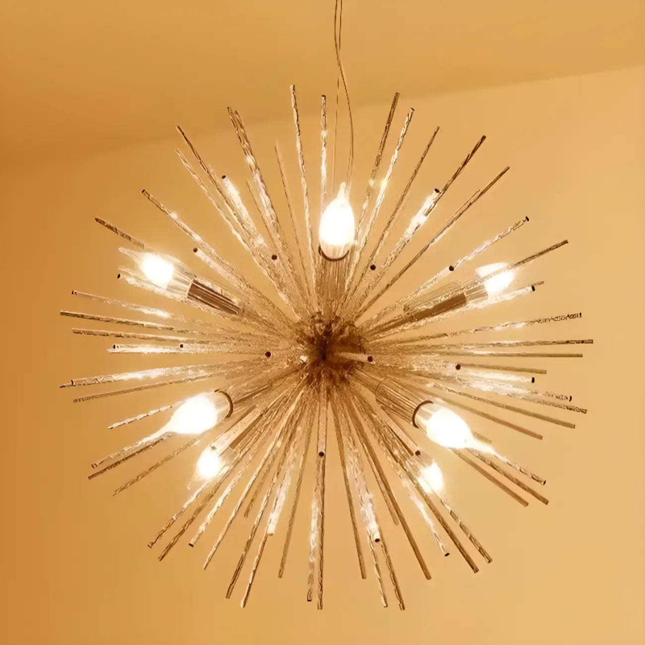Modern Starburst Aluminum Chandelier for Dining Room Decor