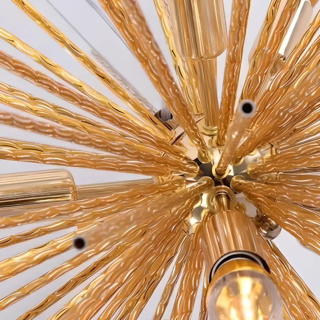 Modern Starburst Aluminum Chandelier for Dining Room Decor