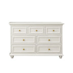 Glam Premium Wood White Bachelor Chest with Gold Handle