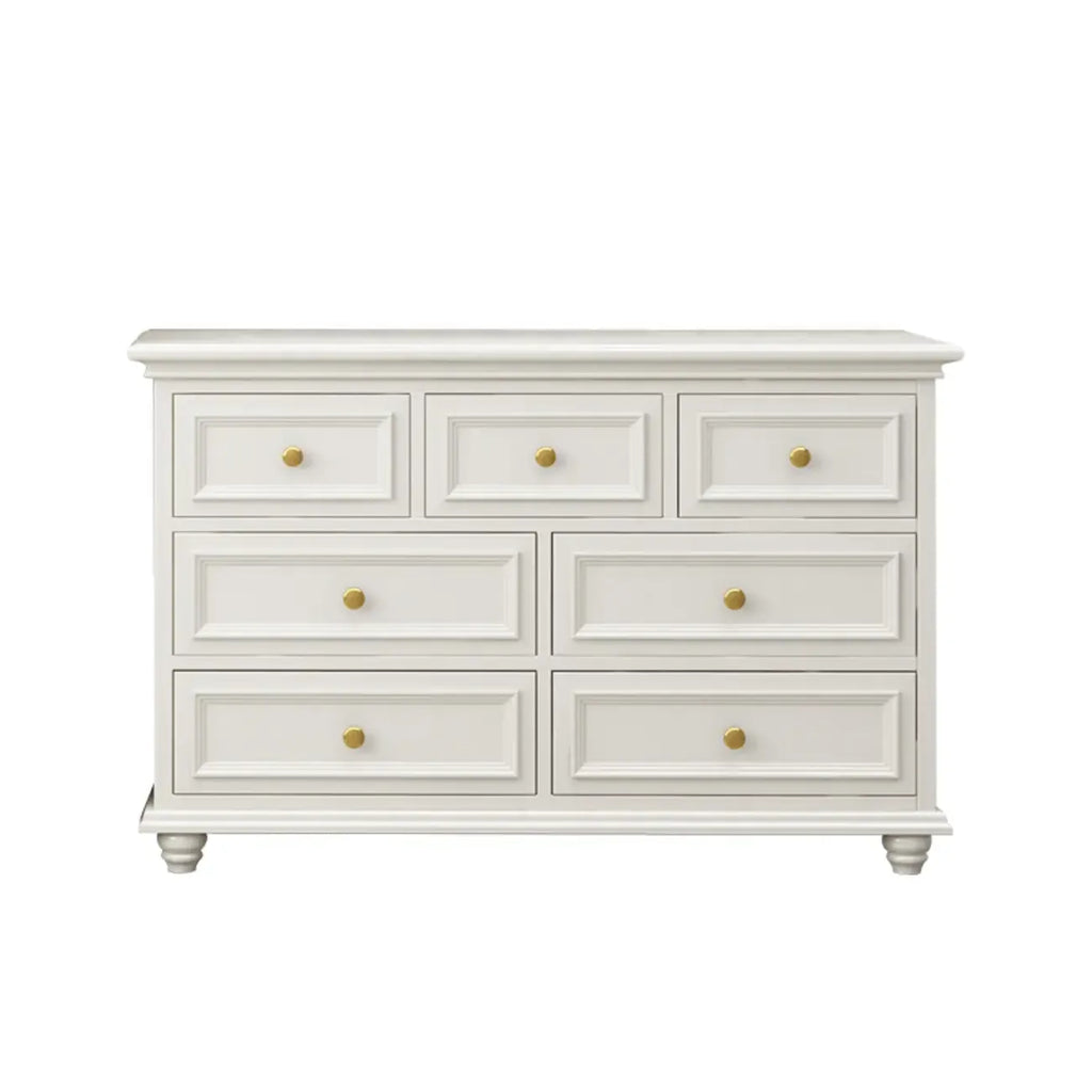Glam Premium Wood White Bachelor Chest with Gold Handle