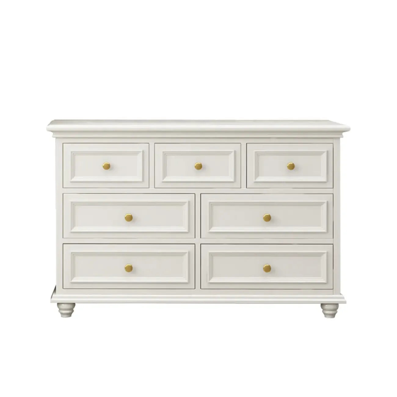 Glam Premium Wood White Bachelor Chest with Gold Handle