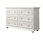 Glam Premium Wood White Bachelor Chest with Gold Handle