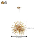 Modern Starburst Aluminum Chandelier for Dining Room Decor