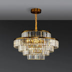 Luxury Crystal Gold Chandelier with Multi-Tiered Design