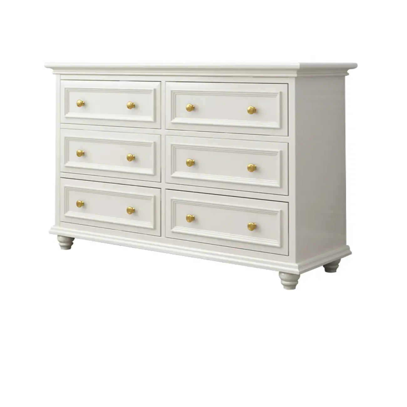 Glam Premium Wood White Bachelor Chest with Gold Handle