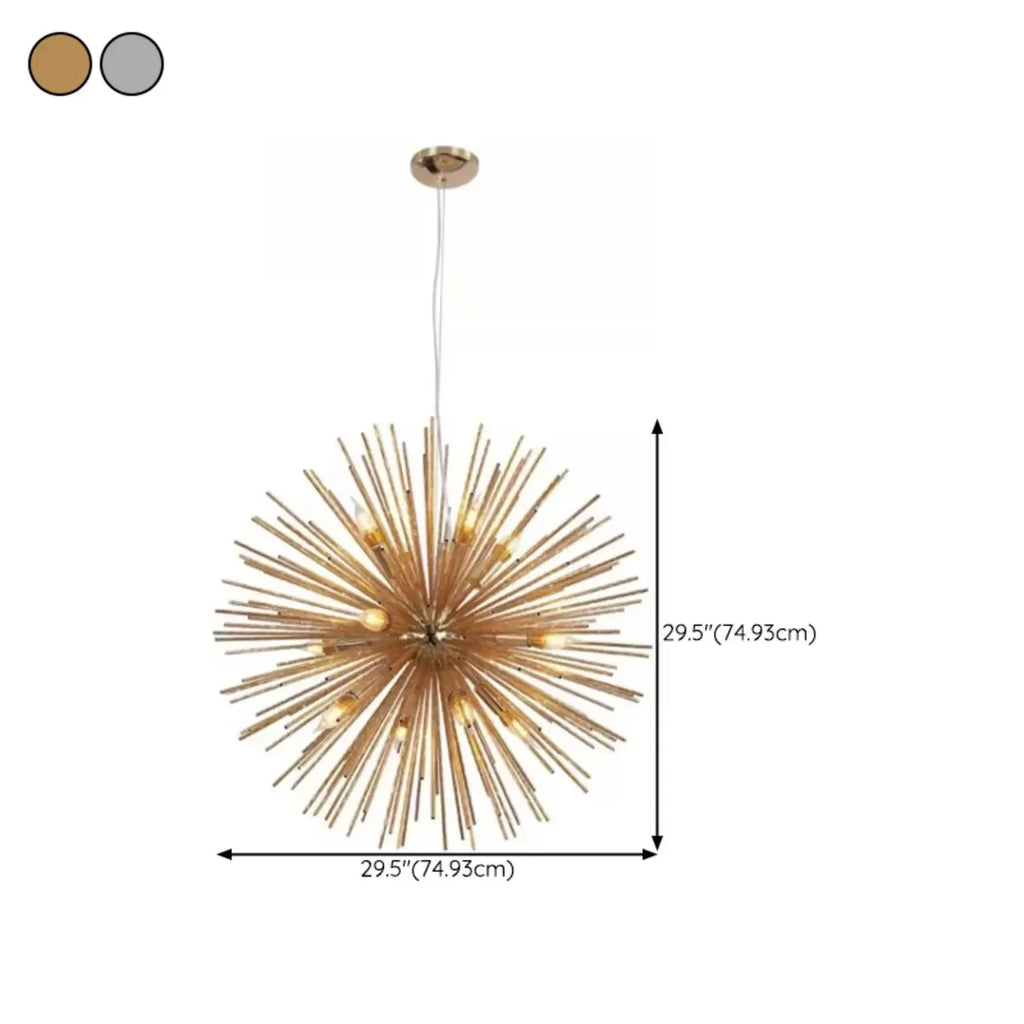 Modern Starburst Aluminum Chandelier for Dining Room Decor