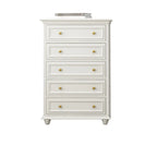 Glam Premium Wood White Bachelor Chest with Gold Handle