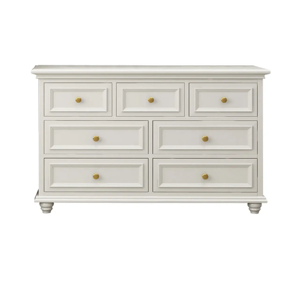 Glam Premium Wood White Bachelor Chest with Gold Handle