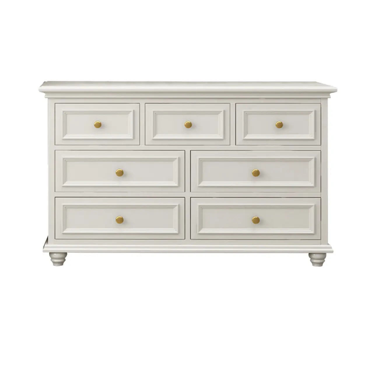 Glam Premium Wood White Bachelor Chest with Gold Handle