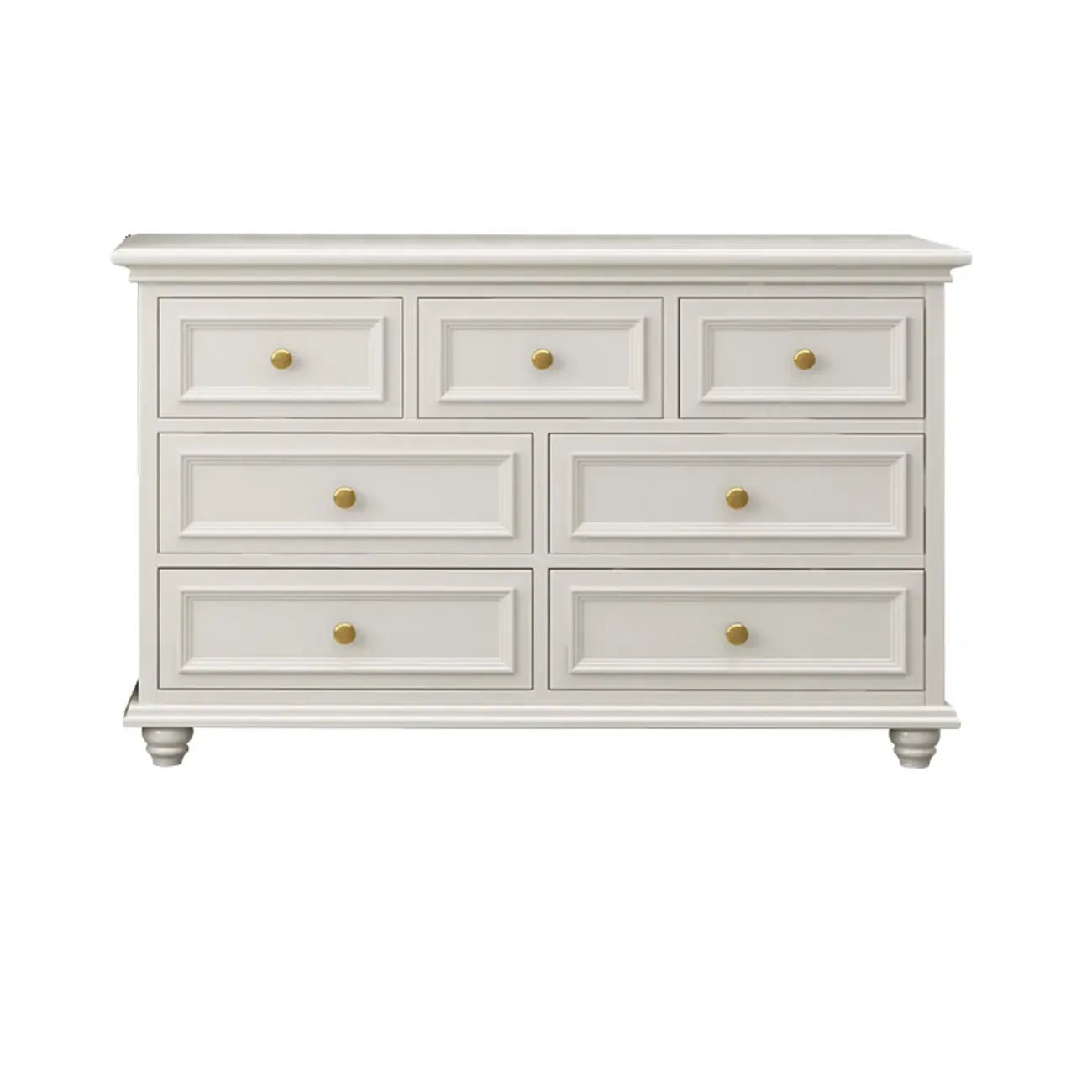 Glam Premium Wood White Bachelor Chest with Gold Handle