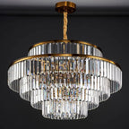 Luxury Crystal Gold Chandelier with Multi-Tiered Design