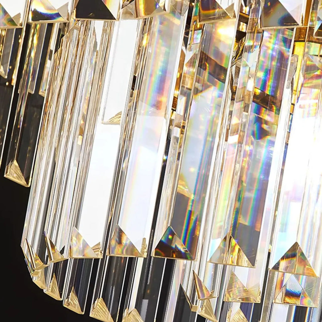 Luxury Crystal Gold Chandelier with Multi-Tiered Design