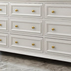 Glam Premium Wood White Bachelor Chest with Gold Handle