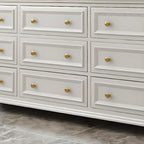 Glam Premium Wood White Bachelor Chest with Gold Handle