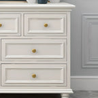 Glam Premium Wood White Bachelor Chest with Gold Handle