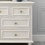 Glam Premium Wood White Bachelor Chest with Gold Handle