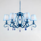 Vintage 6 Lights Black Pendant Chandelier with Candle Design