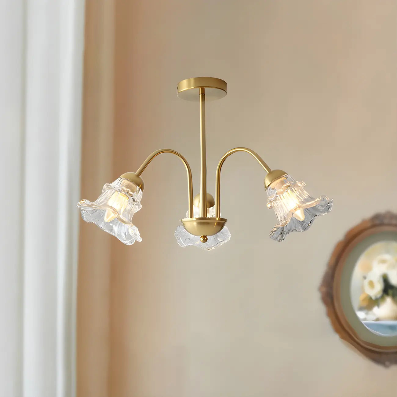 Luxury Vintage Crystal Flower Chandelier for Living Room