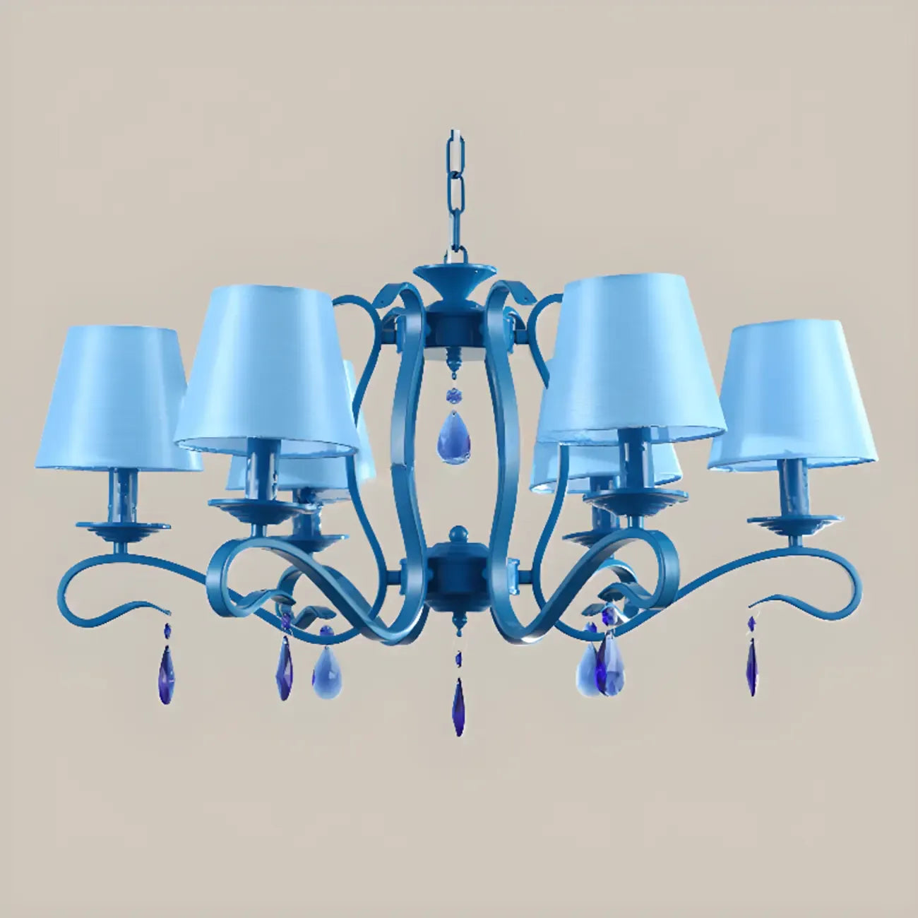 Vintage 6 Lights Black Pendant Chandelier with Candle Design