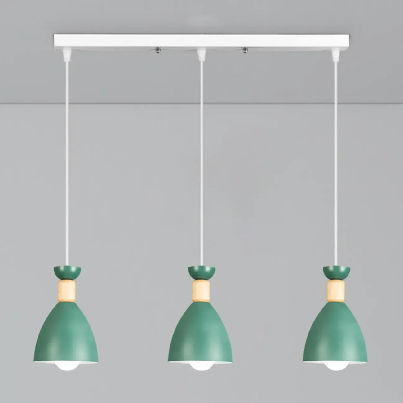 Modern Metal Island Light with 3 Cone Shades with Multi Color
