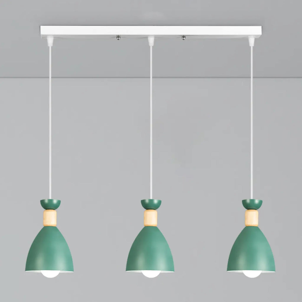 Modern Metal Island Light with 3 Cone Shades with Multi Color