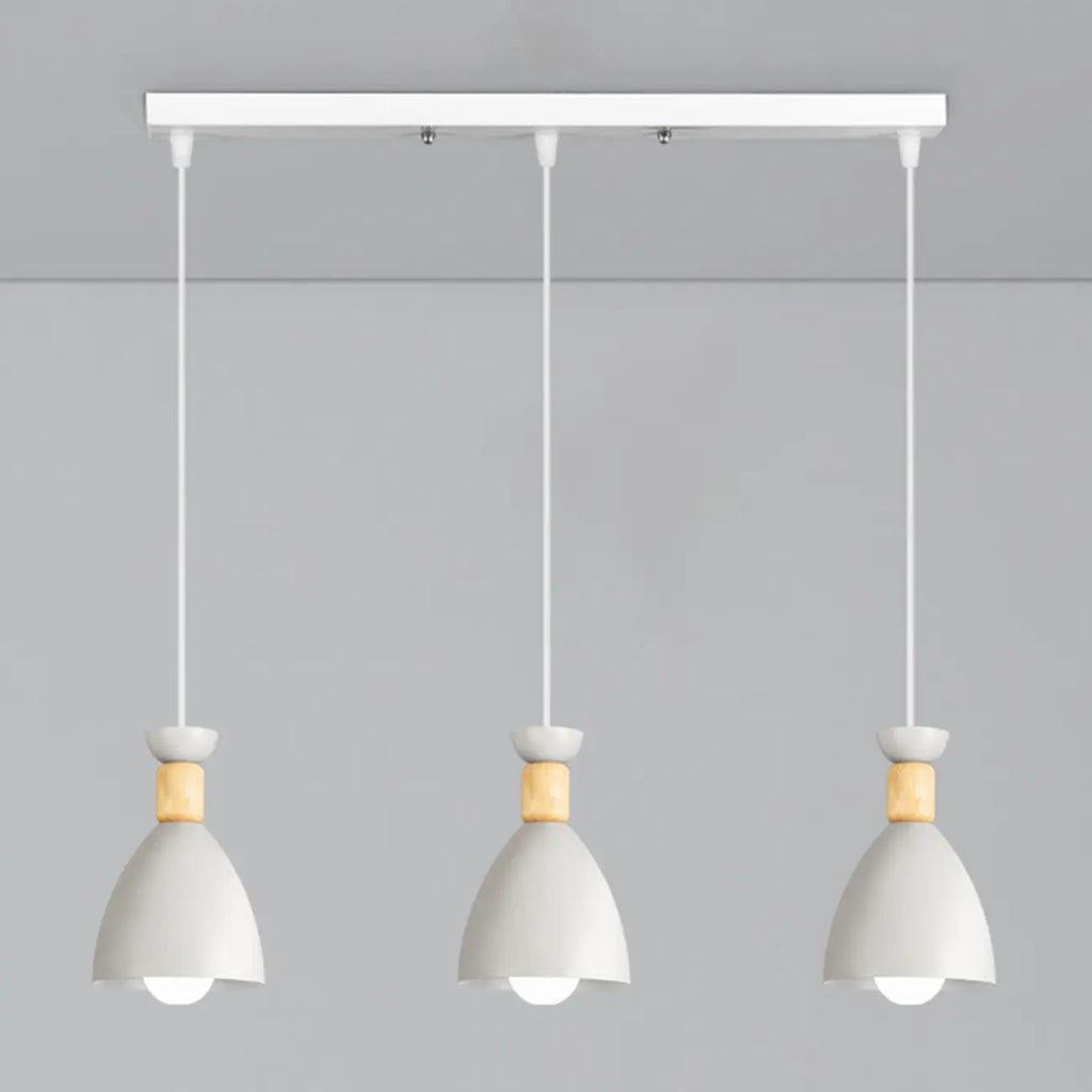 Modern Metal Island Light with 3 Cone Shades with Multi Color
