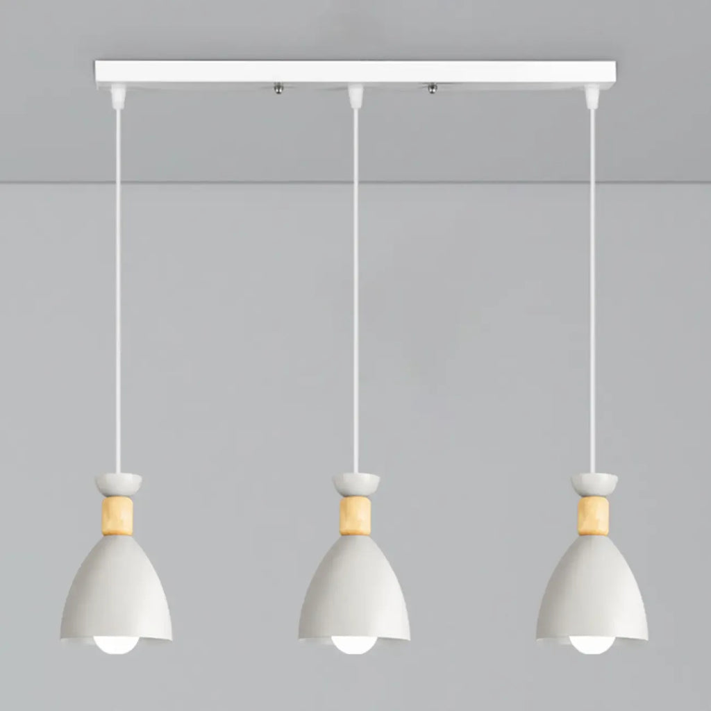 Modern Metal Island Light with 3 Cone Shades with Multi Color