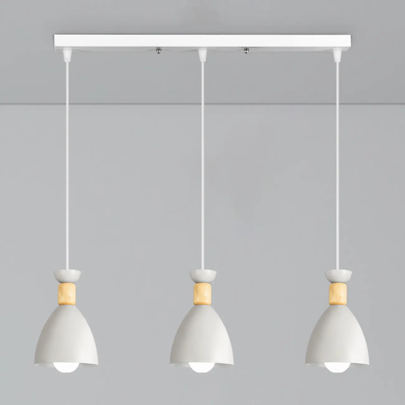 Modern Metal Island Light with 3 Cone Shades with Multi Color