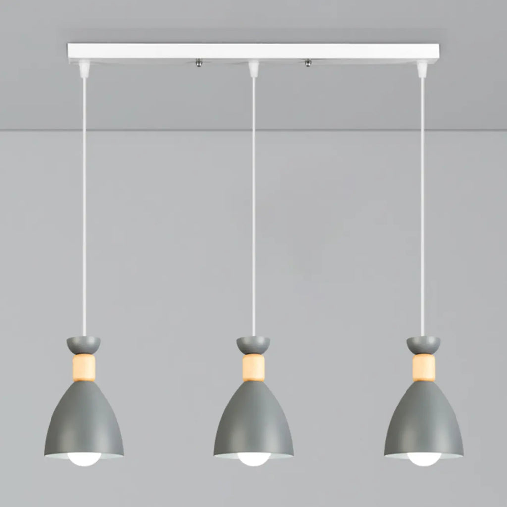 Modern Metal Island Light with 3 Cone Shades with Multi Color