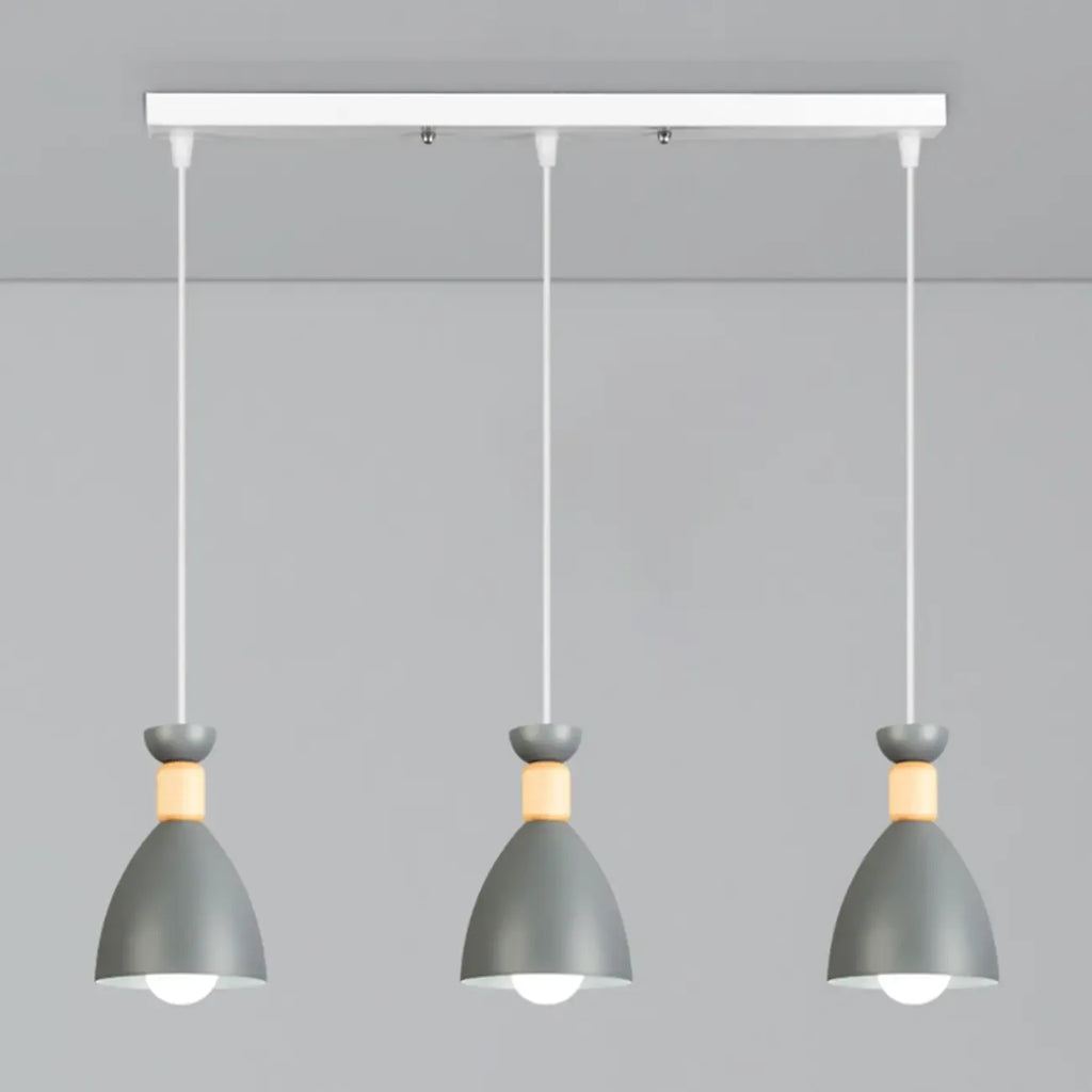 Modern Metal Island Light with 3 Cone Shades with Multi Color