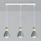 Modern Metal Island Light with 3 Cone Shades with Multi Color