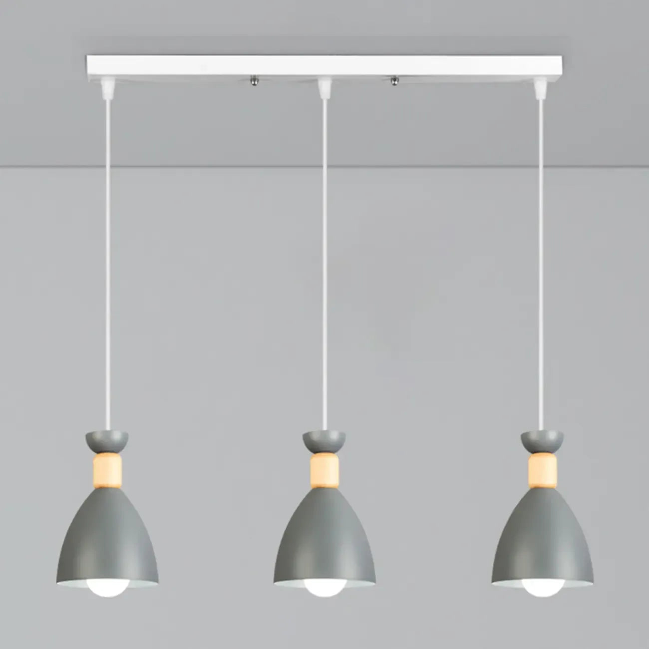 Modern Metal Island Light with 3 Cone Shades with Multi Color