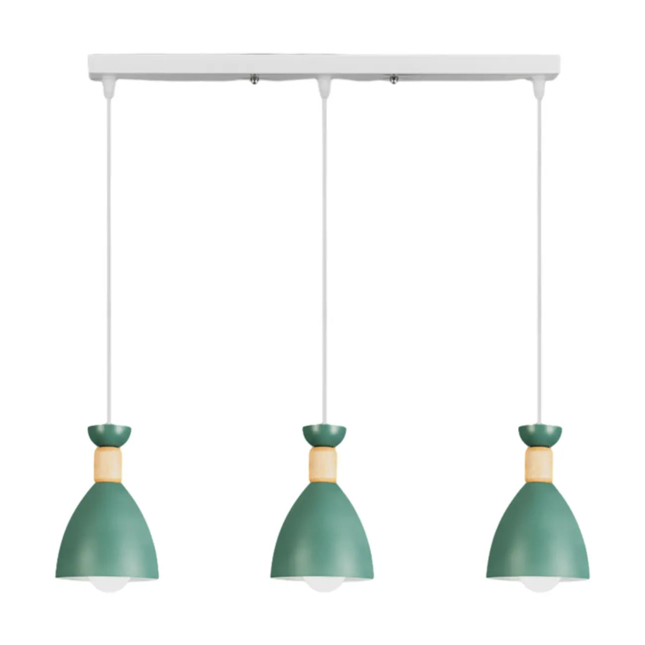 Modern Metal Island Light with 3 Cone Shades with Multi Color