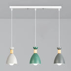 Modern Metal Island Light with 3 Cone Shades with Multi Color